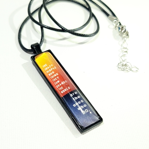 CHANGE THE WORLD Vertical Pendant Necklace - Picture 2 of 8